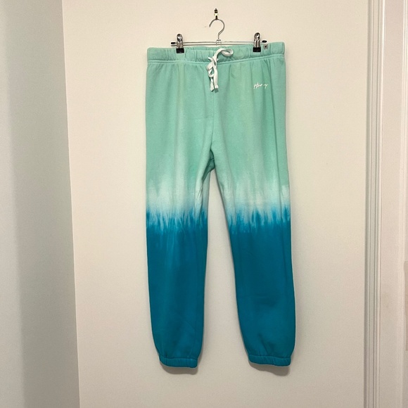Hurley Tie Dye Ombré Teal Joggers Size L - Picture 2 of 10